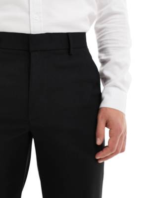 Asos Design Smart Straight Leg Pants In Black