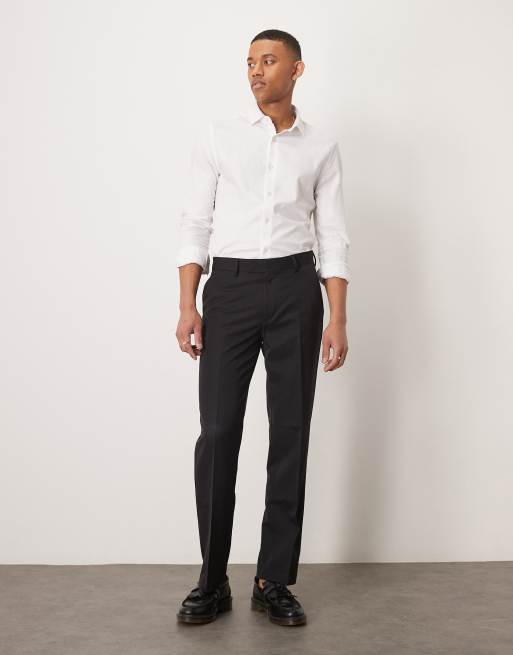 ASOS DESIGN smart straight leg pants in black