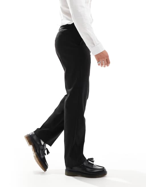 ASOS DESIGN smart straight leg pants in black