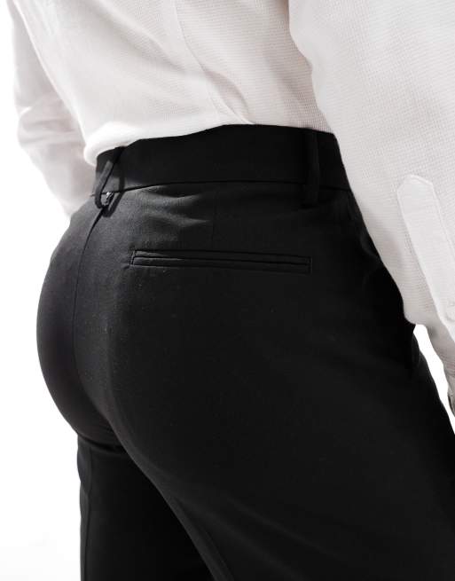 ASOS DESIGN smart straight leg pants in black
