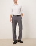 [ASOS DESIGN] ASOS DESIGN smart straight leg pants in charcoal with wool twill-Grey W36 L34 CHARCOAL