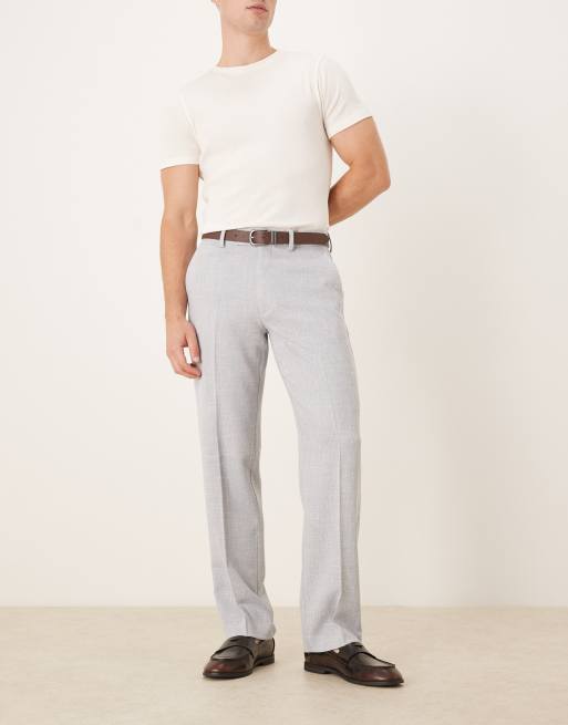 ASOS DESIGN smart straight leg pants in dusty blue texture