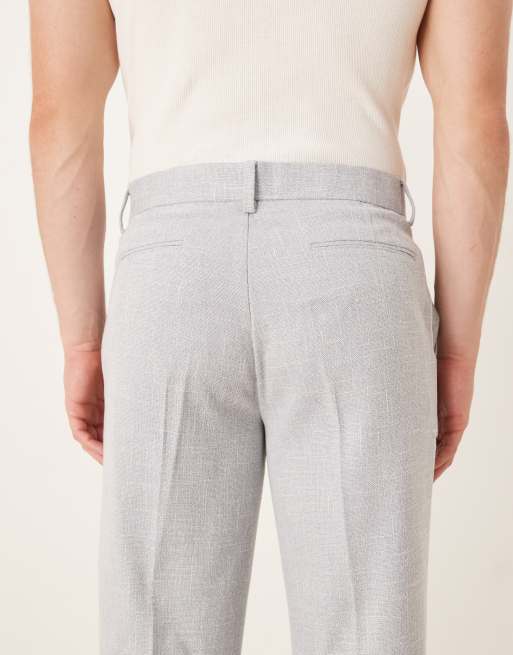 ASOS DESIGN smart straight leg pants in dusty blue texture