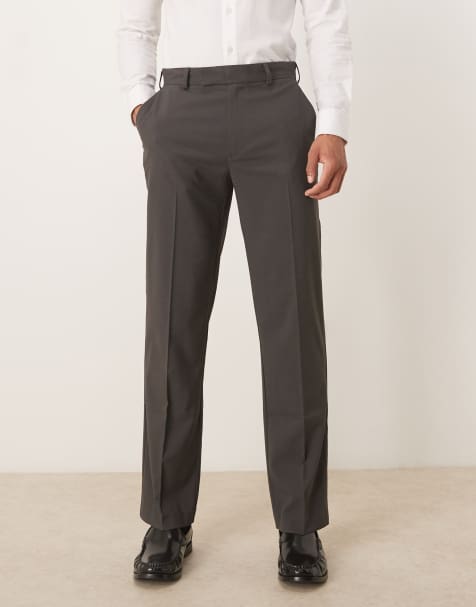 ASOS DESIGN smart straight leg trouser in grey