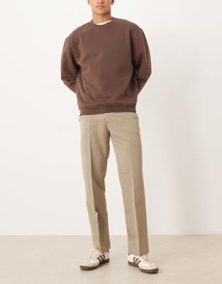 Asos Design Smart Straight Leg Pants In Green