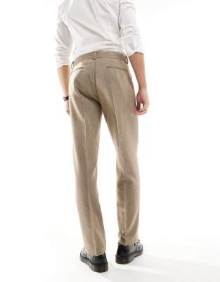 Asos Design Smart Straight Leg Pants In Brown
