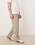 [ASOS DESIGN] ASOS DESIGN smart straight leg pants with side adjusters in light stone melange-Grey W34 L32 Light stone