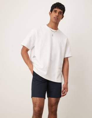 ASOS DESIGN smart straight leg shorts in navy