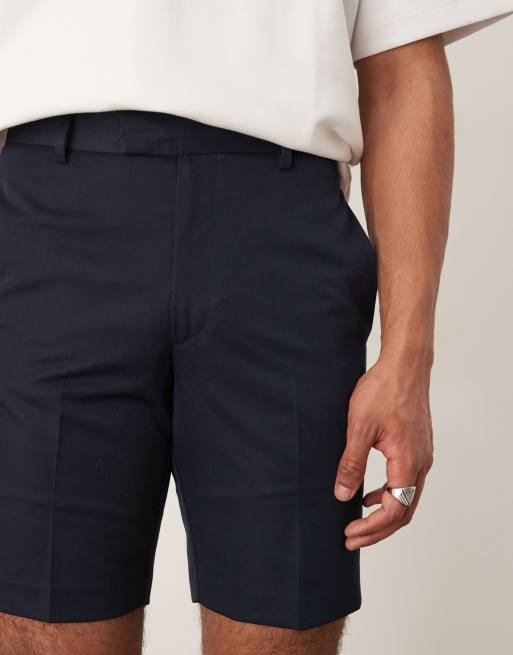 ASOS DESIGN smart straight leg shorts in navy, 2 of 5
