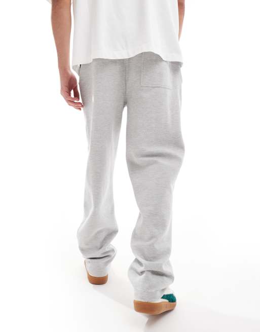 ASOS DESIGN smart straight leg sweatpants with piping detail in gray heather, 2 of 5