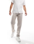 [ASOS DESIGN] ASOS DESIGN smart straight leg textured pants in camel-Neutral W36 L32 CAMEL