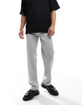 [ASOS DESIGN] ASOS DESIGN smart straight leg textured pants in grey W32 L30 GREY