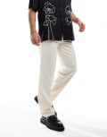 [ASOS DESIGN] ASOS DESIGN smart straight leg textured pants in stone-Neutral W28 L30 STONE