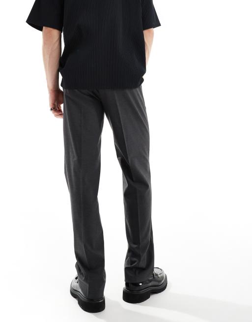 ASOS DESIGN smart straight leg trouser in dark charcoal, 3 of 5