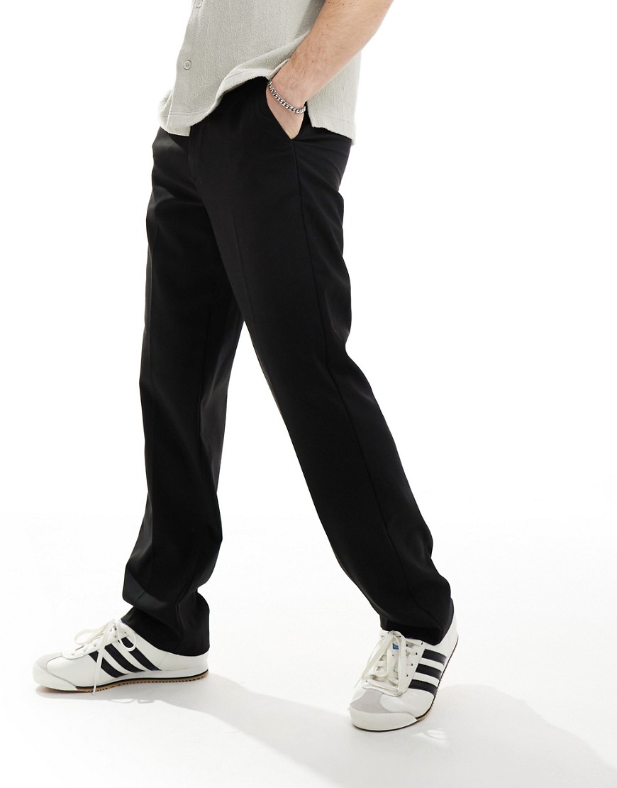 ASOS DESIGN smart straight leg trousers in black