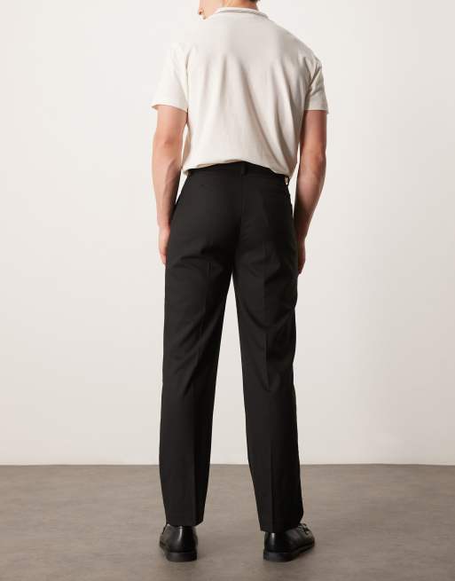 ASOS DESIGN smart straight leg trousers in black, 3 of 5