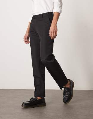 asos ASOS DESIGN smart straight leg trousers in black