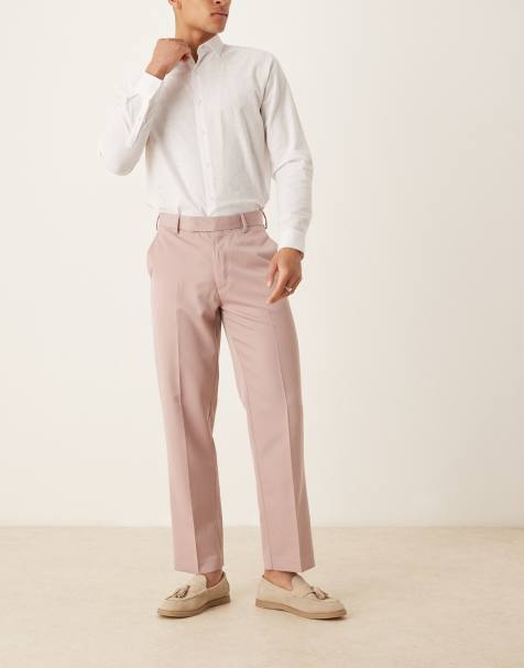 ASOS DESIGN smart straight leg trousers in dusty pink - view 1