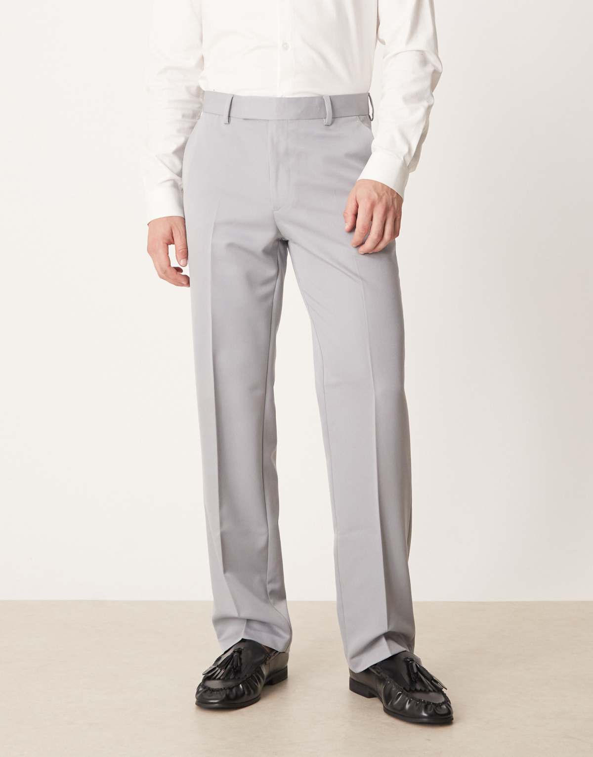 ASOS DESIGN smart straight leg trousers in grey