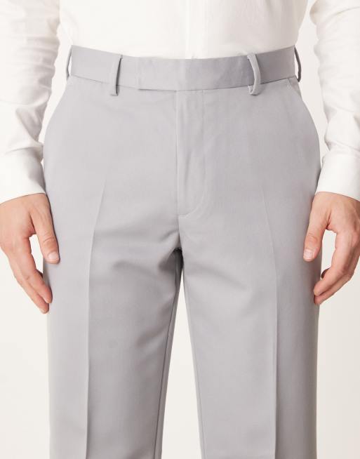 ASOS DESIGN smart straight leg trousers in grey, 5 of 5