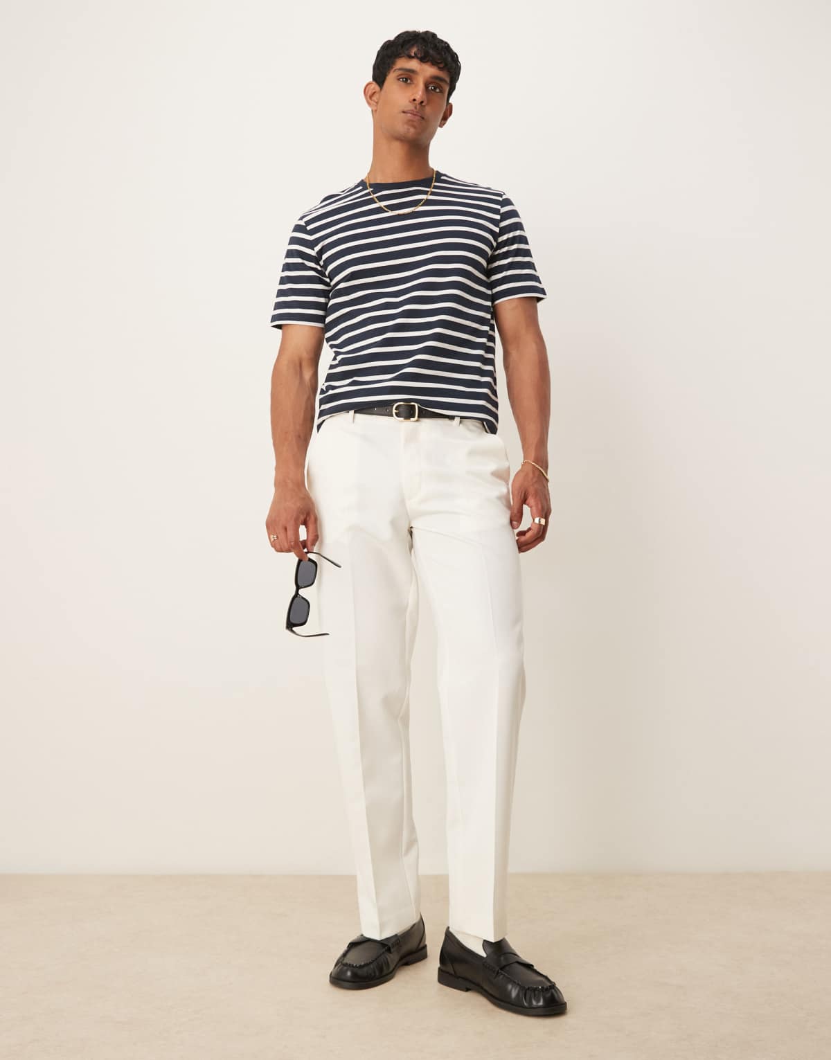 ASOS DESIGN smart straight leg trousers in white