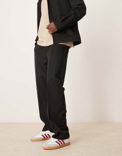 ASOS DESIGN smart straight pants in black with elasticated waist - part of a set, 2 of 5