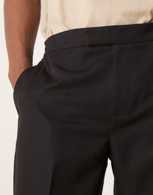 ASOS DESIGN smart straight pants in black with elasticated waist - part of a set, 3 of 5