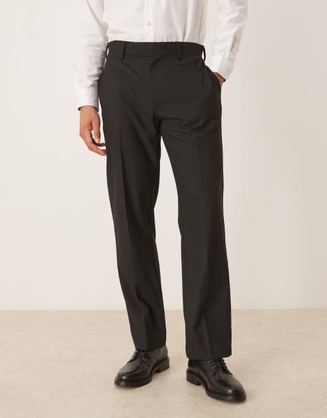ASOS DESIGN smart straight trousers in black