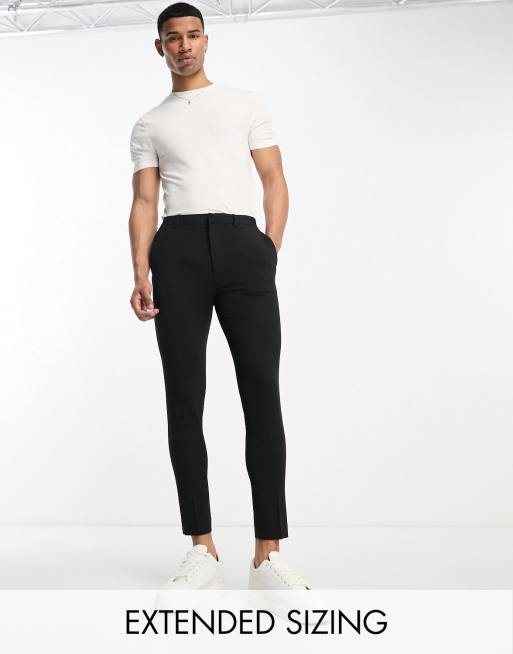 ASOS DESIGN super skinny cropped smart pants in black