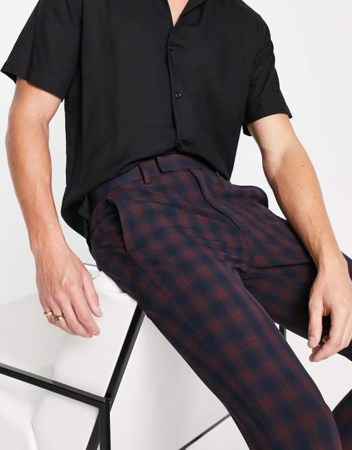 Maroon on sale plaid pants