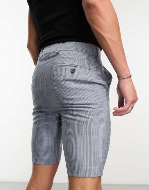 Mens grey hot sale smart shorts