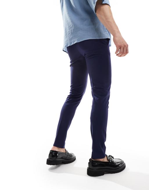 ASOS DESIGN smart super skinny trousers in navy ASOS