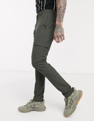 khaki skinny trousers