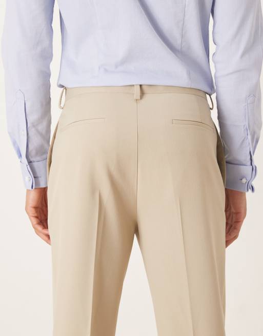 ASOS DESIGN smart tapered chino pants in beige, 4 of 5