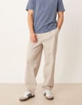 [ASOS DESIGN] ASOS DESIGN smart tapered chinos in stone-Grey W34 stone