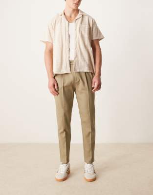 ASOS DESIGN smart tapered cotton chino pants in green