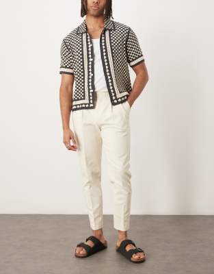 ASOS DESIGN smart tapered cotton chino pants in white