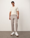 [ASOS DESIGN] ASOS DESIGN smart tapered cropped pants in dark stone-Neutral W28 L30 Dark stone
