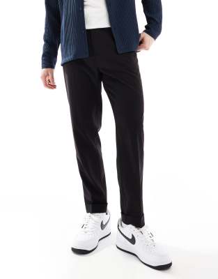 Asos Design Smart Tapered Fit Chino Pants In Black