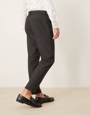ASOS DESIGN smart tapered fit pants in charcoal