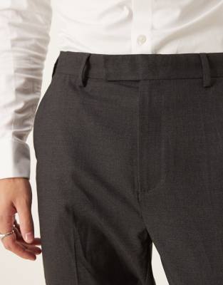 ASOS DESIGN smart tapered fit pants in charcoal