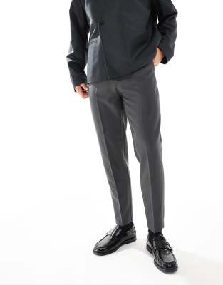 Asos Design Smart Tapered Fit Pants In Gray