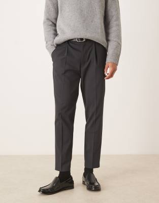 Asos Design Smart Tapered Fit Pants In Gray