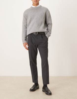 Asos Design Smart Tapered Fit Pants In Gray