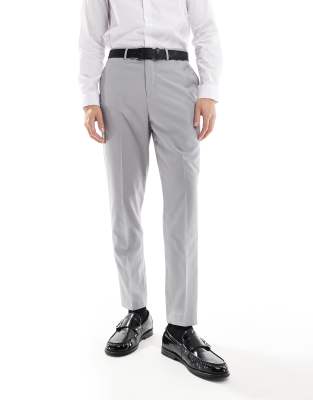 Asos Design Smart Tapered Fit Pants In Light Gray