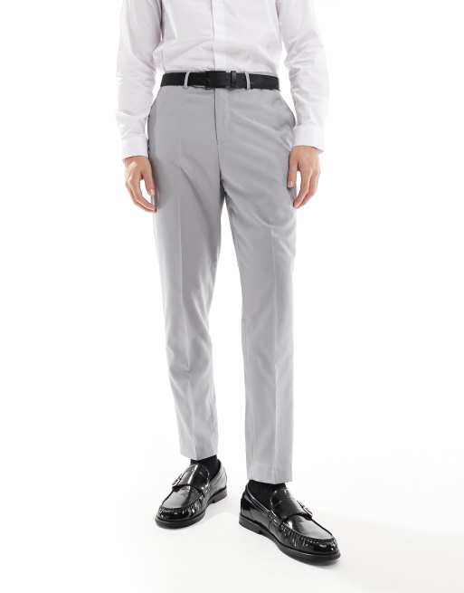 ASOS DESIGN smart tapered fit pants in light grey