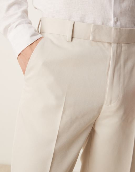 ASOS DESIGN smart tapered fit pants in stone