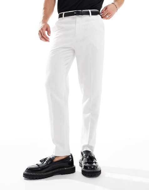 ASOS DESIGN smart tapered fit textured trousers in grey - view 1