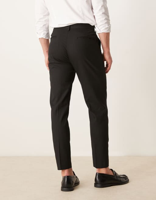 ASOS DESIGN smart tapered fit trousers in black, 3 of 5