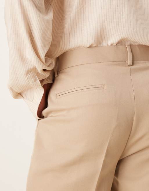ASOS DESIGN smart tapered fit pants in dark stone